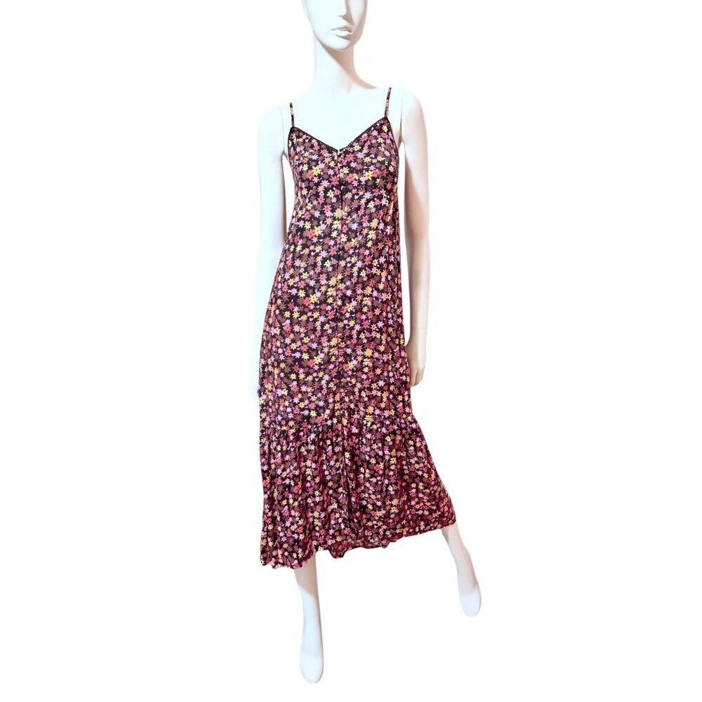2016 Mossimo Midi Dress S Full Button Sundress Tiered Babydoll Whimsygoth